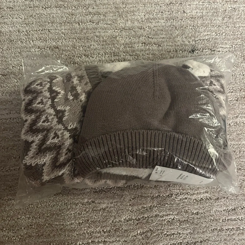 NWT Baby Gap Fair Isle Cozy Cardigan Sweater Set Hat 3-6mo